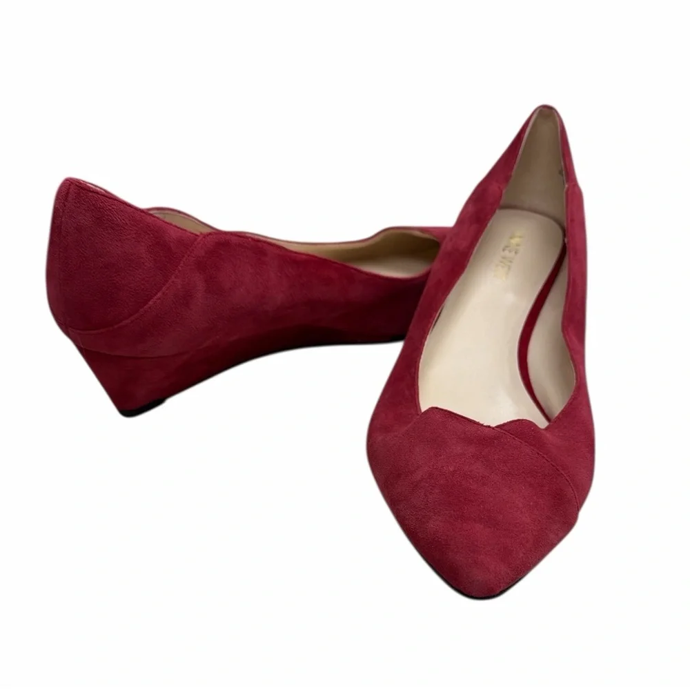Nine West Edwick Red Low Wedge Heels
